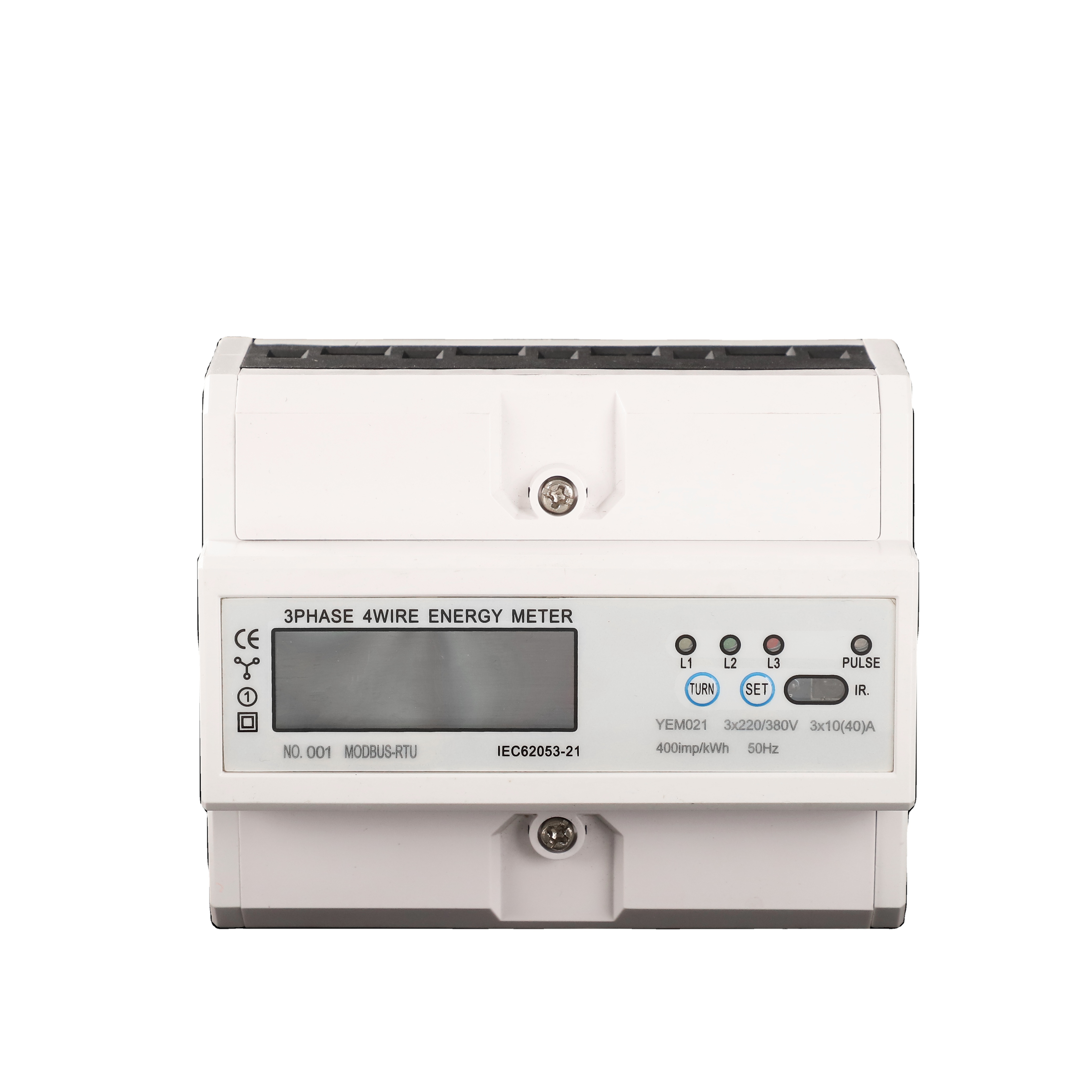 380V Single Phase Electronic Energy Meter With LCD Display Active Smart KWH Meter Din Rail Four Wire