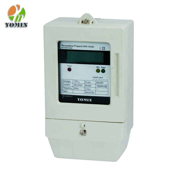 Single Phase Prepaid KWH Meter Installed Front Board Front-Loaded Digital IC Card Energy Meter for Prepaid Electricity Supply