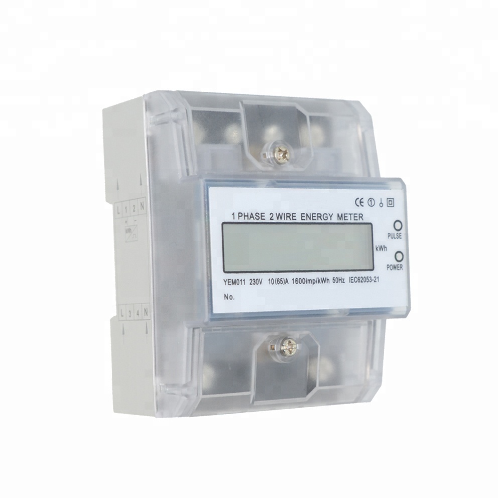 Electricity Rail Energy Meter LCD Display 50HZ/60HZ Power Single Phase Din Rail Digital Smart Electric Meters