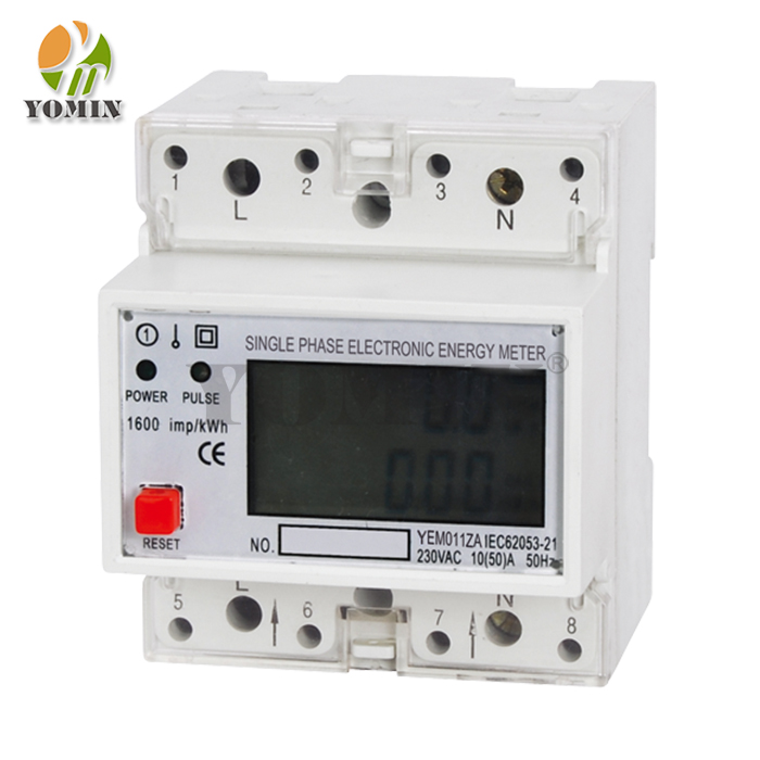 Single-Phase 2 Wire Din Rail Electronic Kwh Energy Meter with Reset Button Convenient Home & Office Use