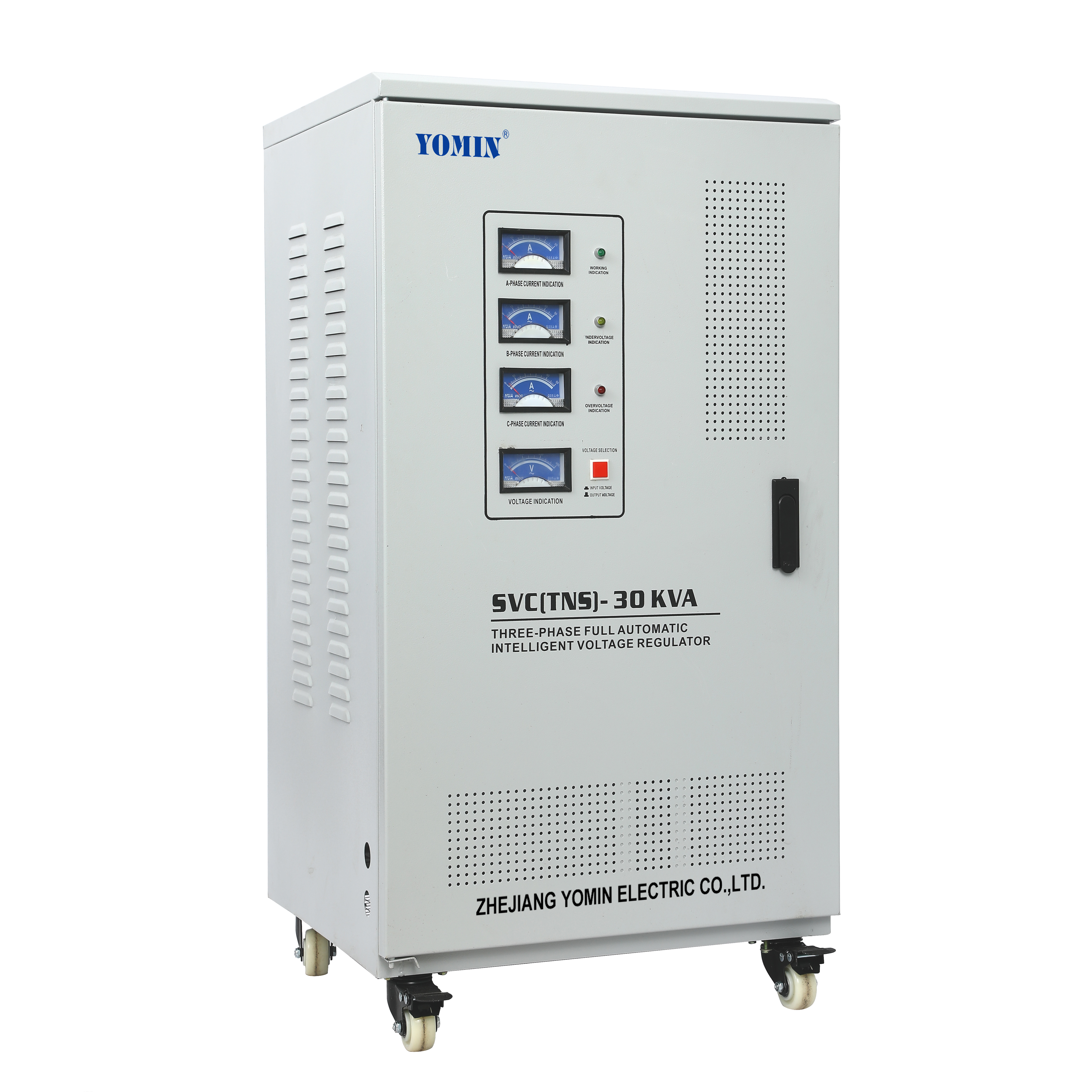 4SVC TNS Series Home Use Fully Automatic Electric AVR Three Phase Voltage Stabilizers LED Display DC AC Current 50Hz Frequency
