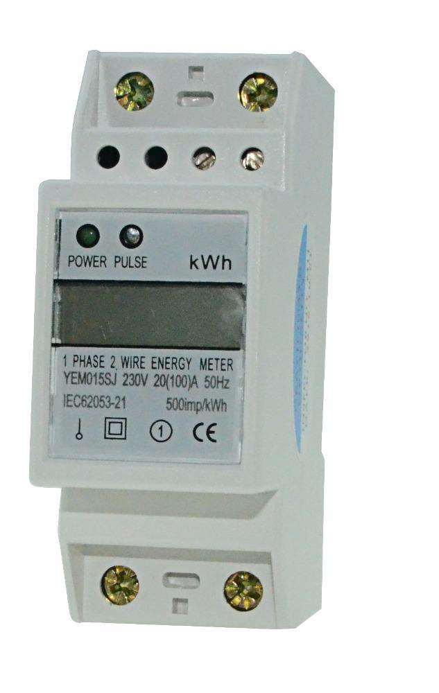 New Type Lcd Display and Pulse Output Active Electric Single Phase 2p 35mm Standard DIN Rail Digital Energy Meters
