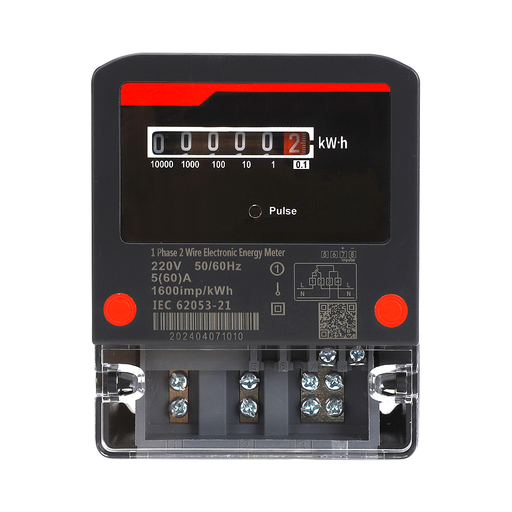 Intelligent High-precision 220V 5(60)A LCD Single Phase Two Wire Electronic Energy Meter Household Power Meter