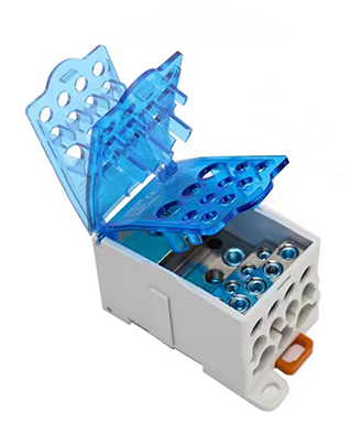 Blue Cover Waterproof 80A 125A 160A 1250A 400A 500A Multiple-output Brass Connector Junction Box Metal Material