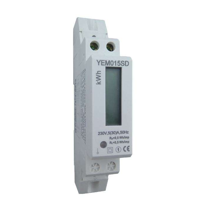 Din Rail Mount Energy Monitor Single Phase Electronic LCD Display Kilowatt Watt Meter Wattmeter Kwh Energy Meter