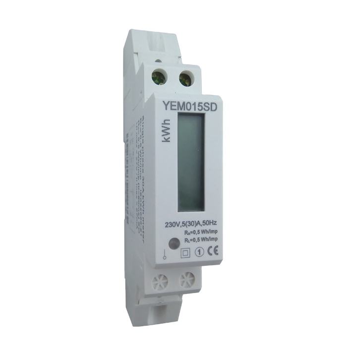 Factory Compact DIN Mount Energy Monitor Single Phase Electronic Din Rail Energy Meter LCD Display Kilowatt kWh Energy Meter