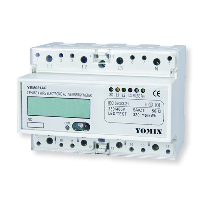 CTOPERATED DIN RAIL THREE PHASE LCD DISPLAY ELECTRONIC ENERGY METER WITH FAR INFRARED and RS485 COMMUNICATION