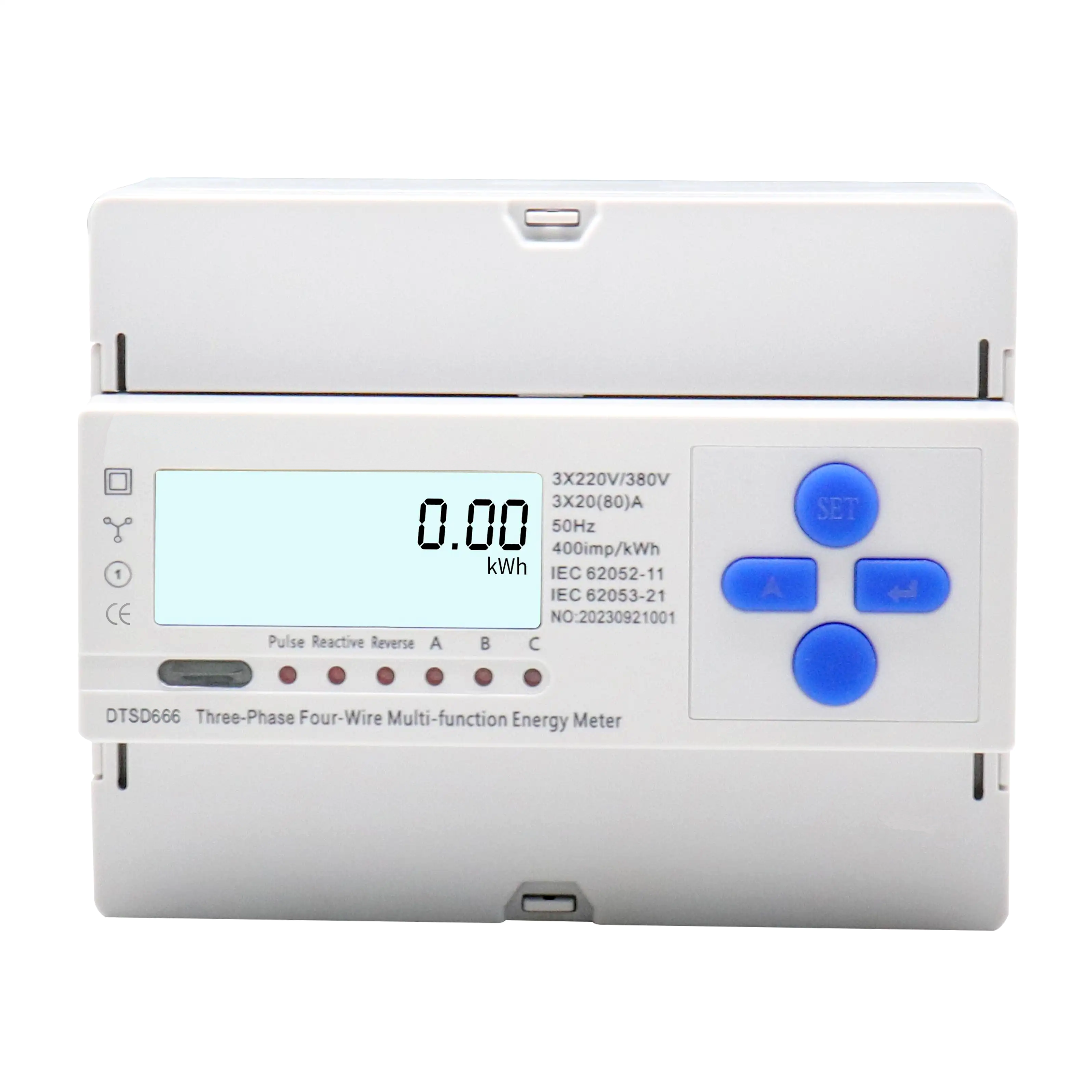 DTSD666 7P Energy Meter Multi-Function Three-Phase Four-Wire Voltmeter with Din Rail High Performance Utility Meter