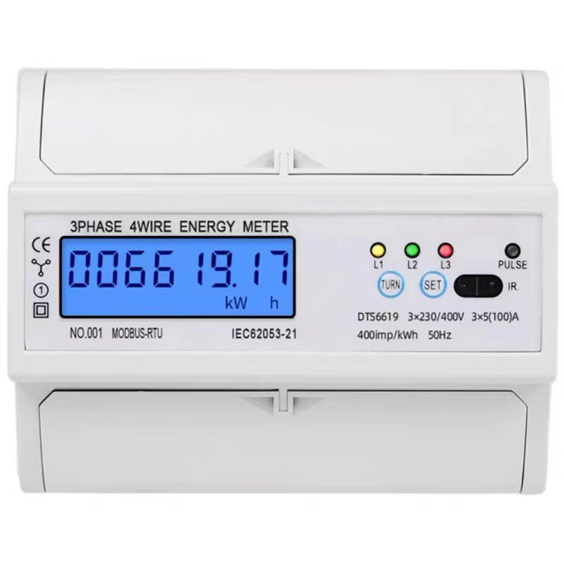 Smart Home Use 3 Phase 4 Wire Din Rail Electric Energy Meter With RS485