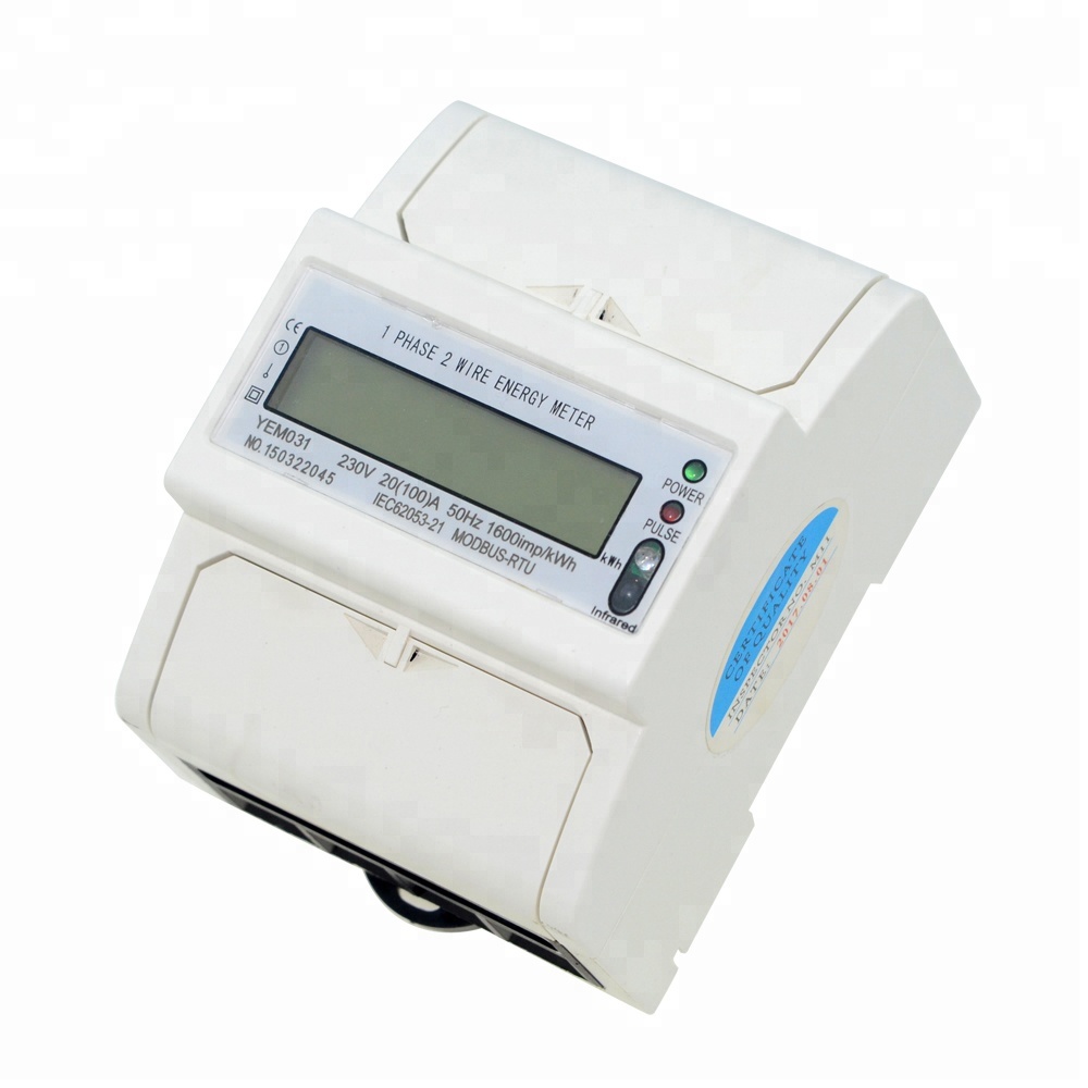Din Rail Single Phase Modbus Electricity Meter Multi-Rate Energy Meter Digital Kwh Meter With RS485
