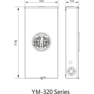 YOMIN 4Jaws/4J 320A Single Phase Square Electric Meter Socket Box