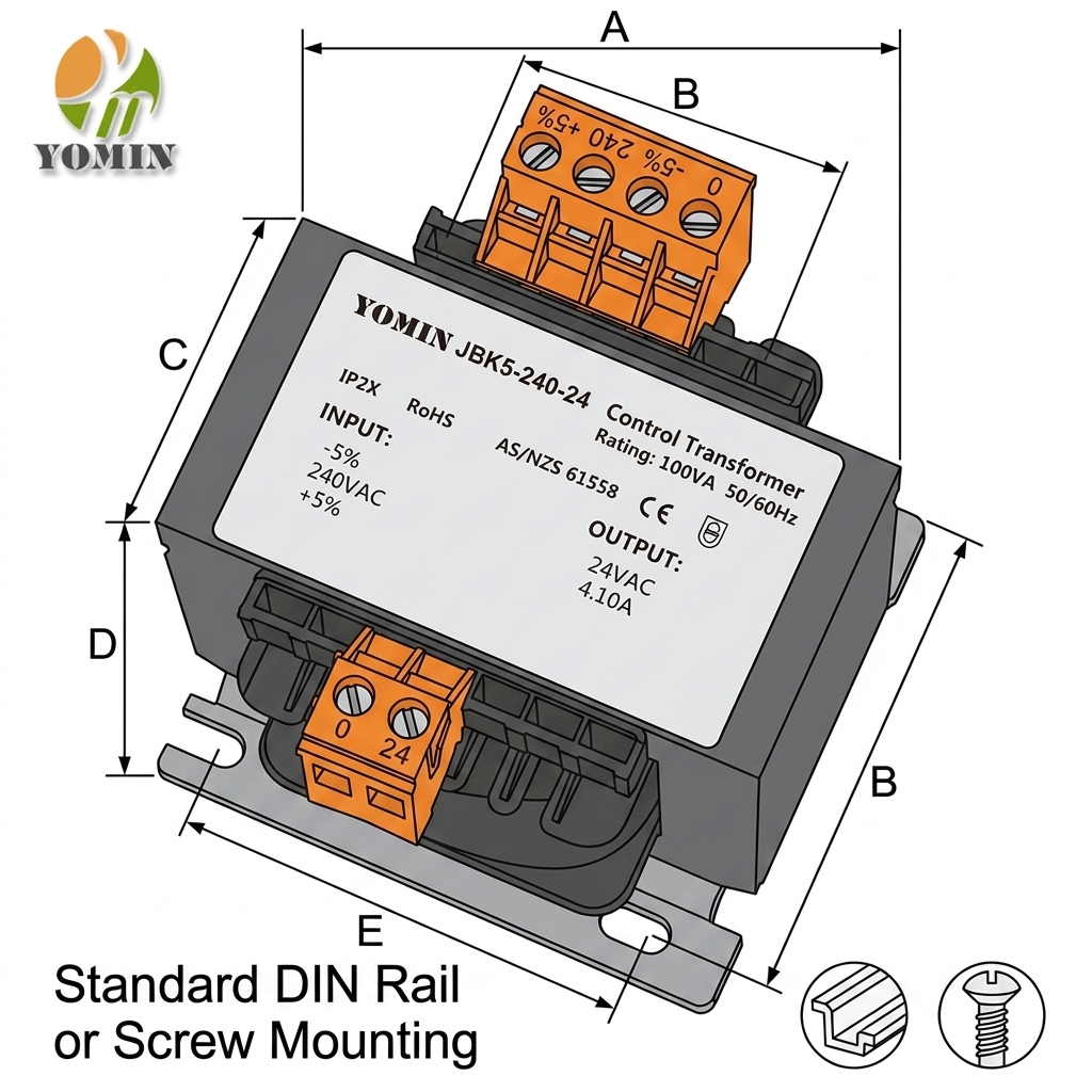 Manufacturer JBK5 Series 240VAC 100VA Single Phase Insulation Transformer Autotransformer