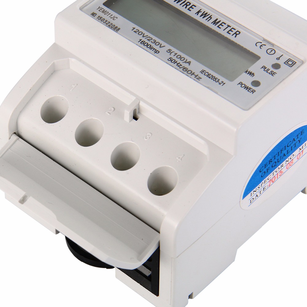 China Factory Digital Active 4 Modules 35mm DIN Rail New Type Din Rail 4p Smart Watt-hour Meters Energy Meters with Lcd