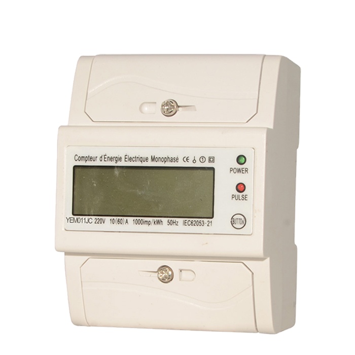 ISO 9001 Factory LCD Display Single Phase Electronic Energy Meter, Din Rail Kwh Energy Meter / Two Wire Active Energy Meter