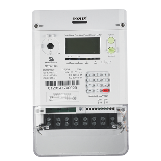 DTSY666 Three Phase Four Wire Smart STS Prepaid Energy Meter Plug and Play Module Replaceable Battery GPRS Kwh