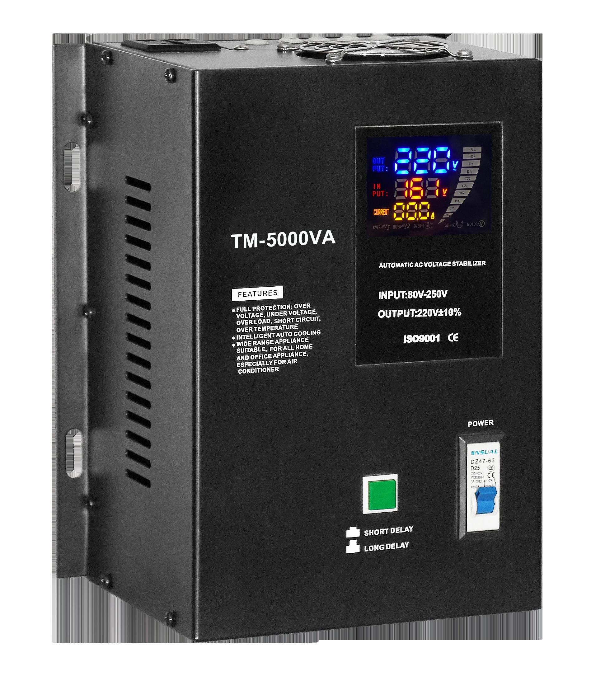 Single Phase 3KVA Wall Mounted Relay Type AVR Regulator Voltage Stabilizer with Digital Display