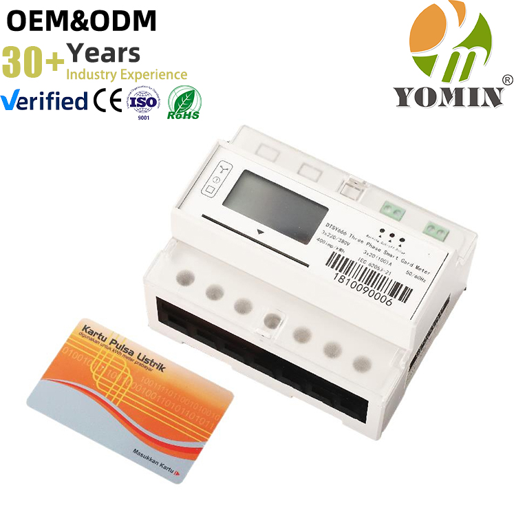 Multi-specification Prepaid IC Card 3 Phase Class 1 Electricity Meter LCD Display RS485 Electric Power DIN Rail Energy Meter