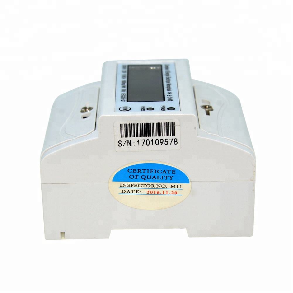 Rail-Mounted Electronic Single Phase LCD Display Transparent Cover and Backlight Safety-Compliant Energy Meter