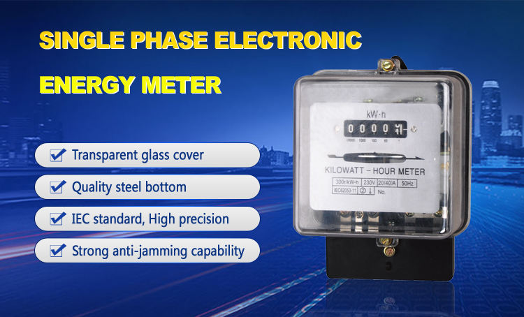 Front Board Installation Single Phase Analog Electric 127V 230V KWH Energy Meter Energy Meters with PC Transparent Cover