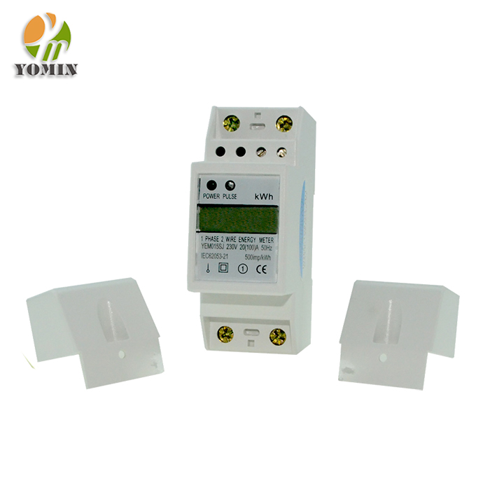 ISO 9001 Factory YEM015SJ Single Phase Electronic Energy Meter Din Rail LCD Display Power Energy Meter