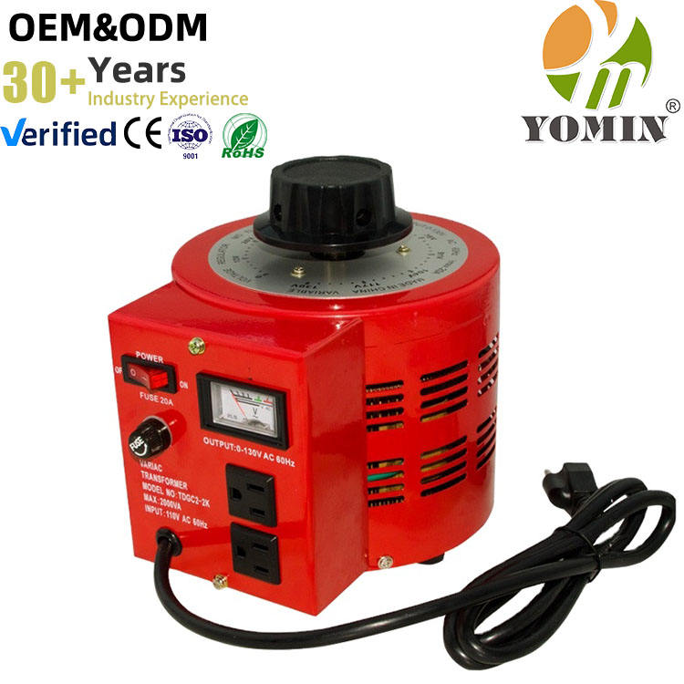 Variac 2KVA Contact-Regulator Power Transformer 220V 3KW 3000W Induction Voltage Regulator 0-250V Power Converter
