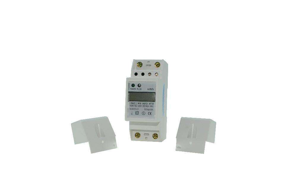 New Type Lcd Display and Pulse Output Active Electric Single Phase 2p 35mm Standard DIN Rail Digital Energy Meters