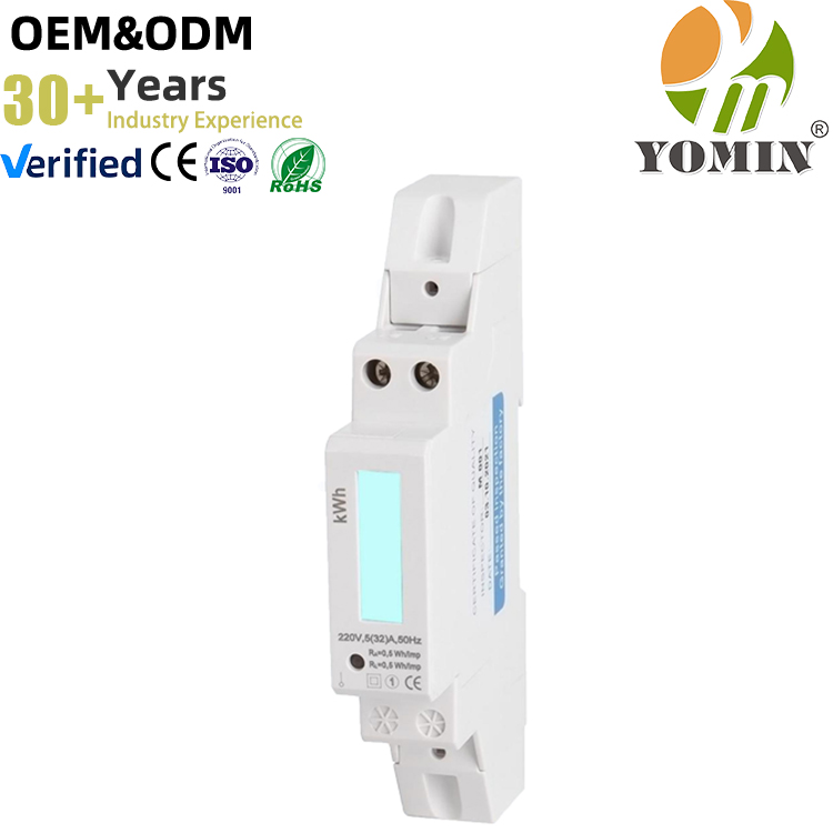 Single-Phase Energy Efficient DIN Rail kWh Watt-Hour Meter Measure Energy with Precision