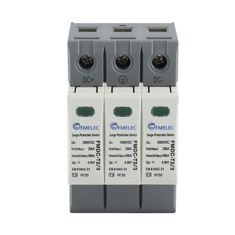 Certified New Energy System T2 2P PV 1000V Rated Voltage 40KA Max Current Capacity 3P Solar Surge Protector