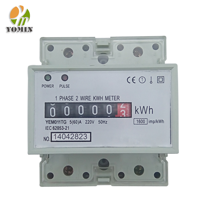 Single Phase Din Rail Cheap 220v Energy Meter for Medidor De Energia With Round Terminal Hole