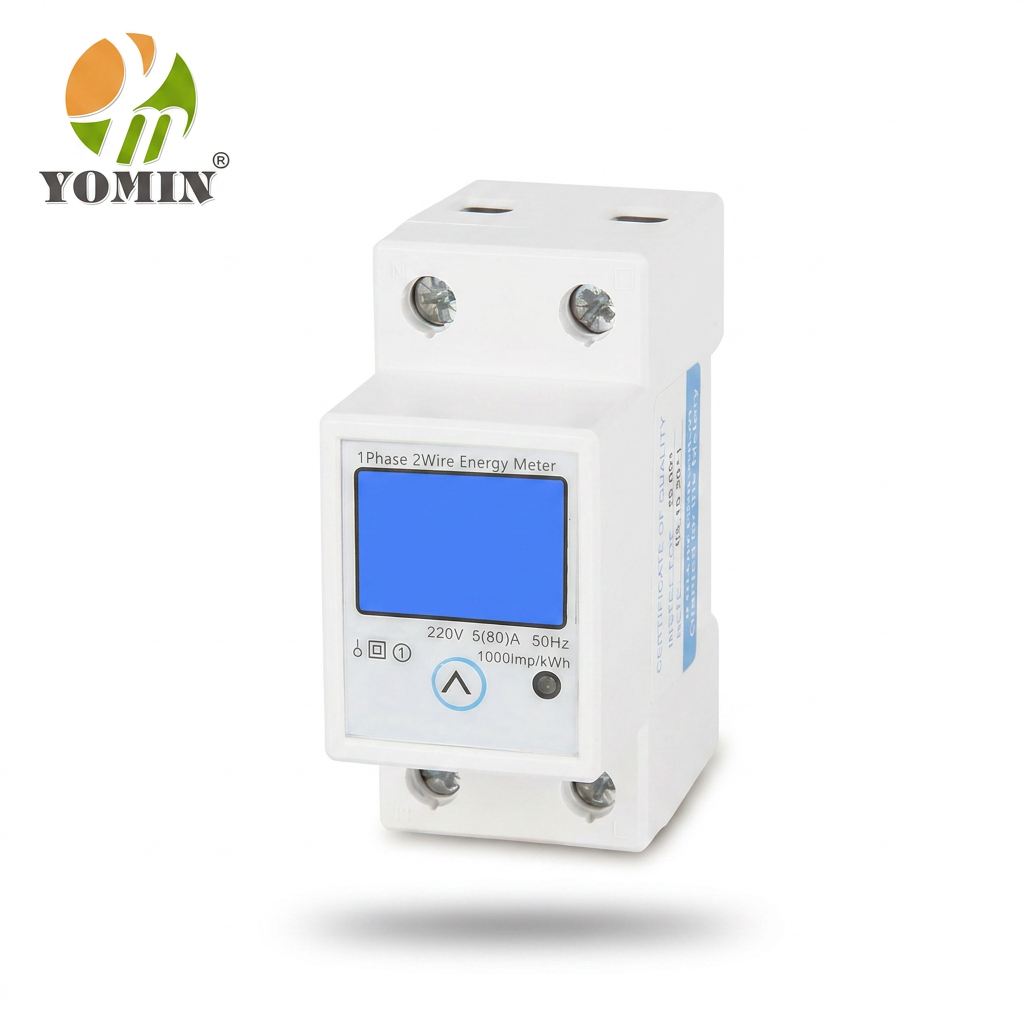 Single Phase 2Wrie Din Rail Digital Energy Power Meter Showing Electricity Digital Electric Energy Meter for Alternating Current