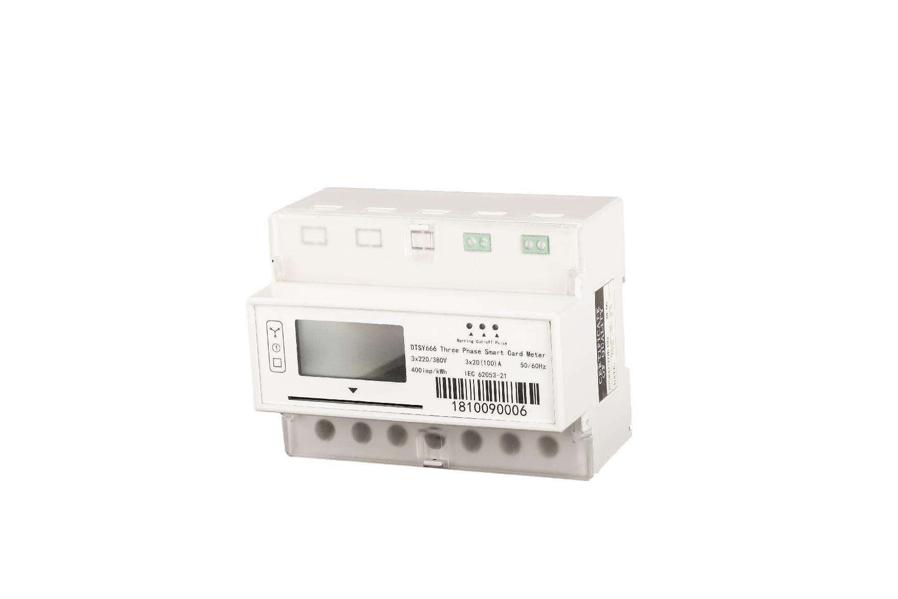 High-Precision Smart Prepaid IC Card 3 Phase Electricity Meter LCD Display RS485 Electric Power DIN Rail Mounted Energy Meter
