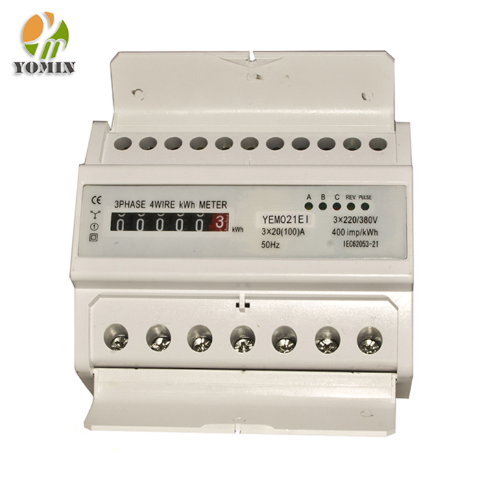 Three Phase Smart Electric kwh Power Meter With Counter Display