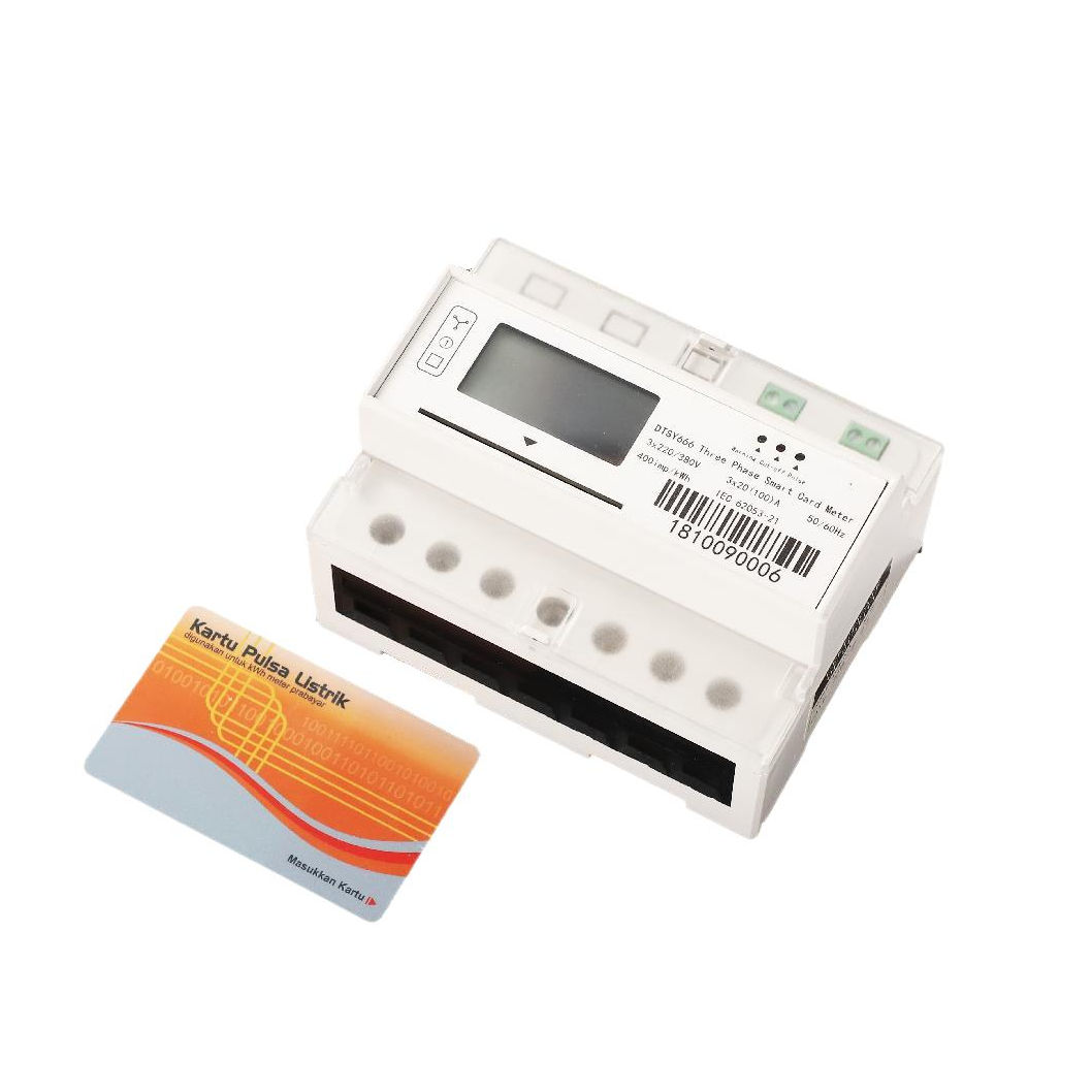 High-Precision Smart Prepaid IC Card 3 Phase Electricity Meter LCD Display RS485 Electric Power DIN Rail Mounted Energy Meter