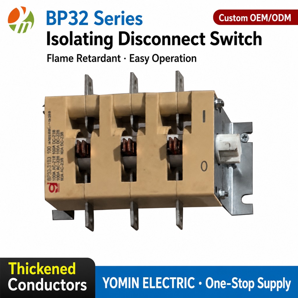 BP32 Series Flame-Retardant Isolating Disconnect Switch 100A/250A/400A/630A — Negative Pole Knife Switch